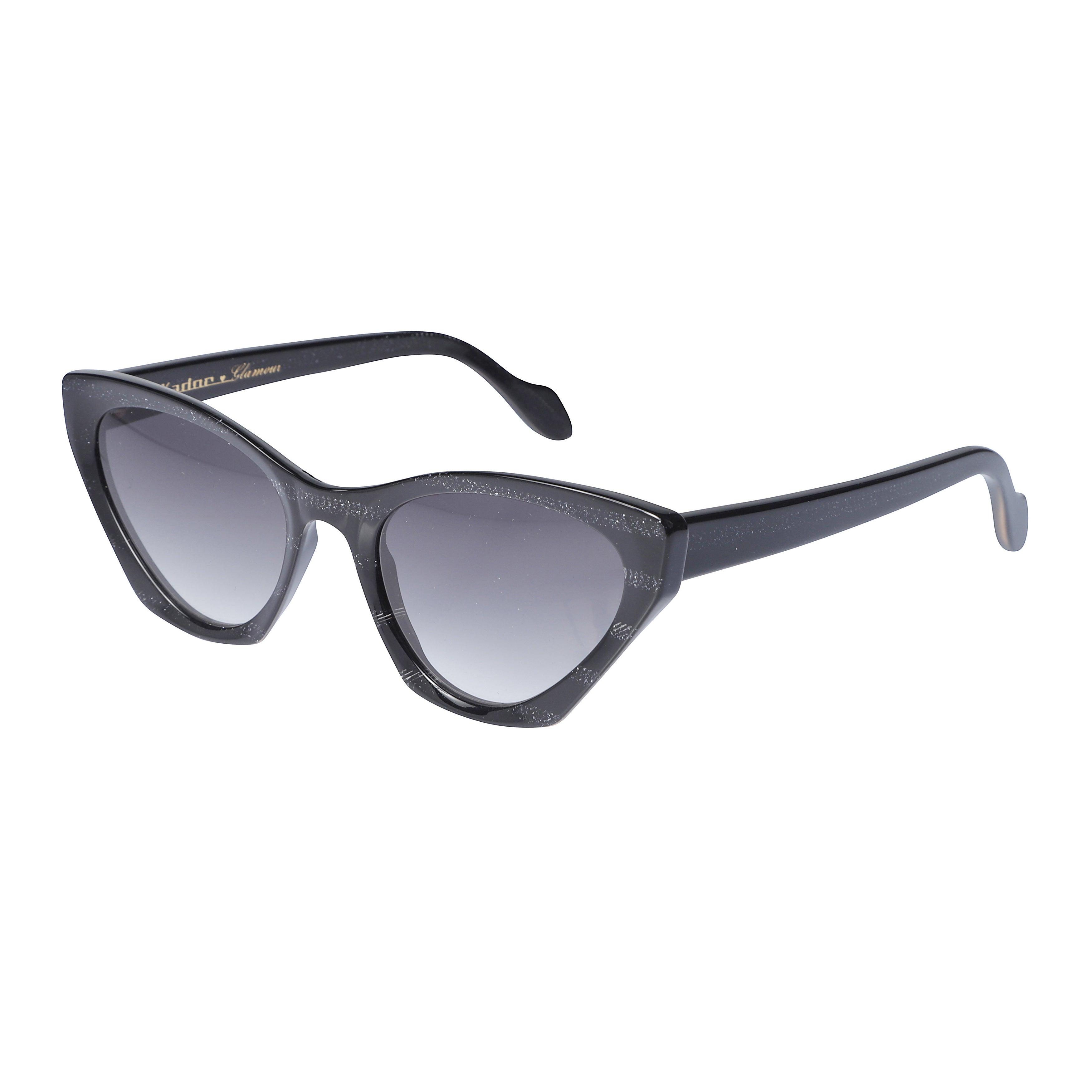 Coachella Glamour Bold Cat-Eye Sunglasses with Glossy Black Finish