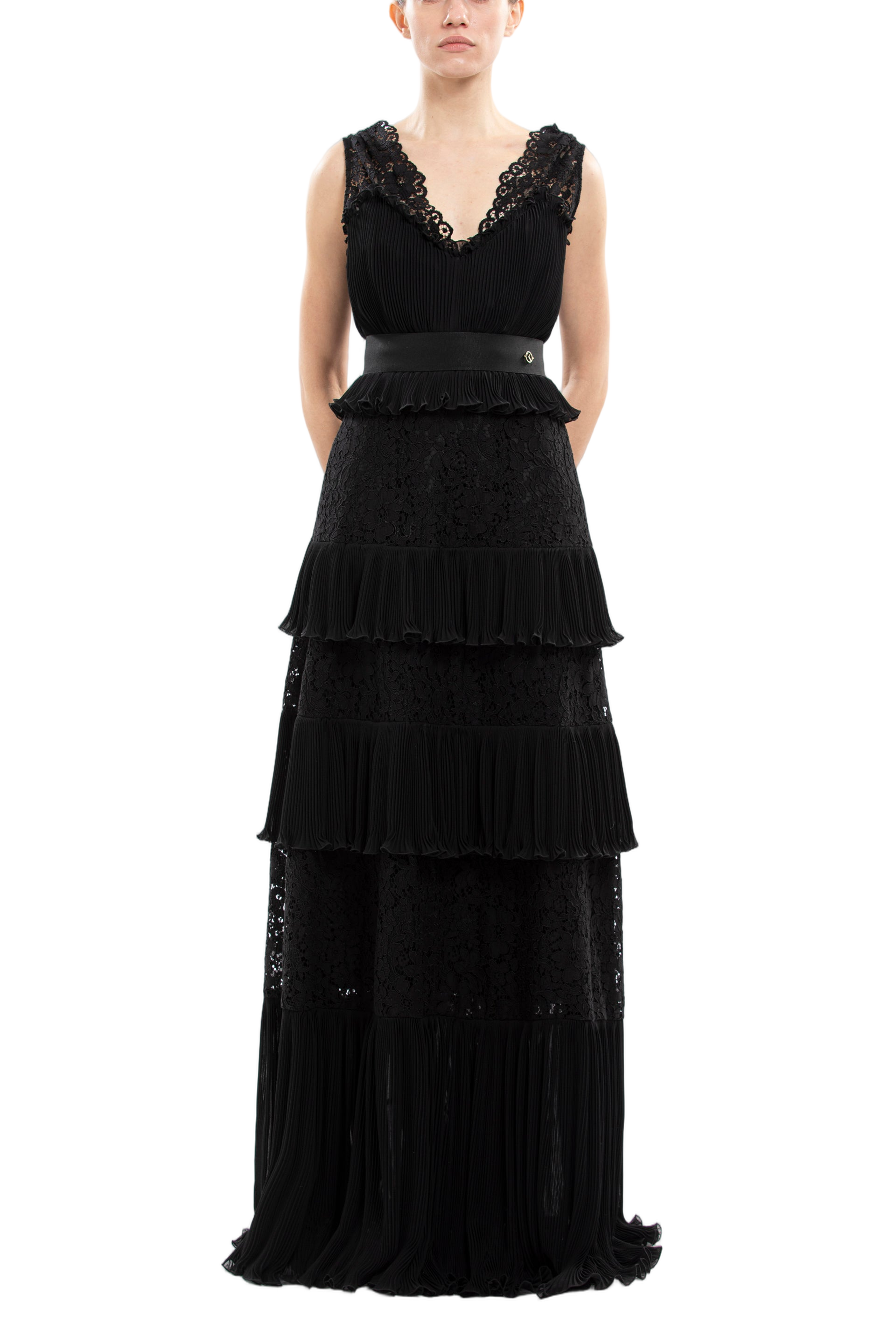 Pleated Lace Dress