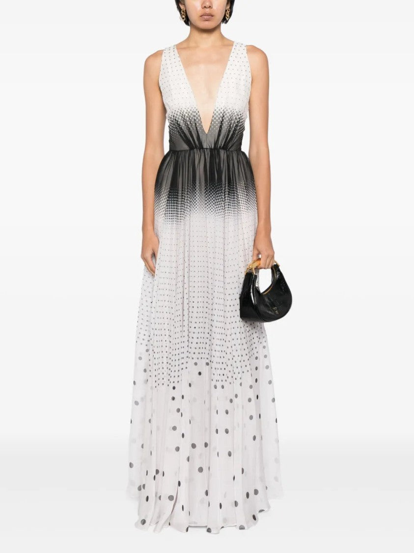 Polka Dot-Print Gradient-Effect Dress