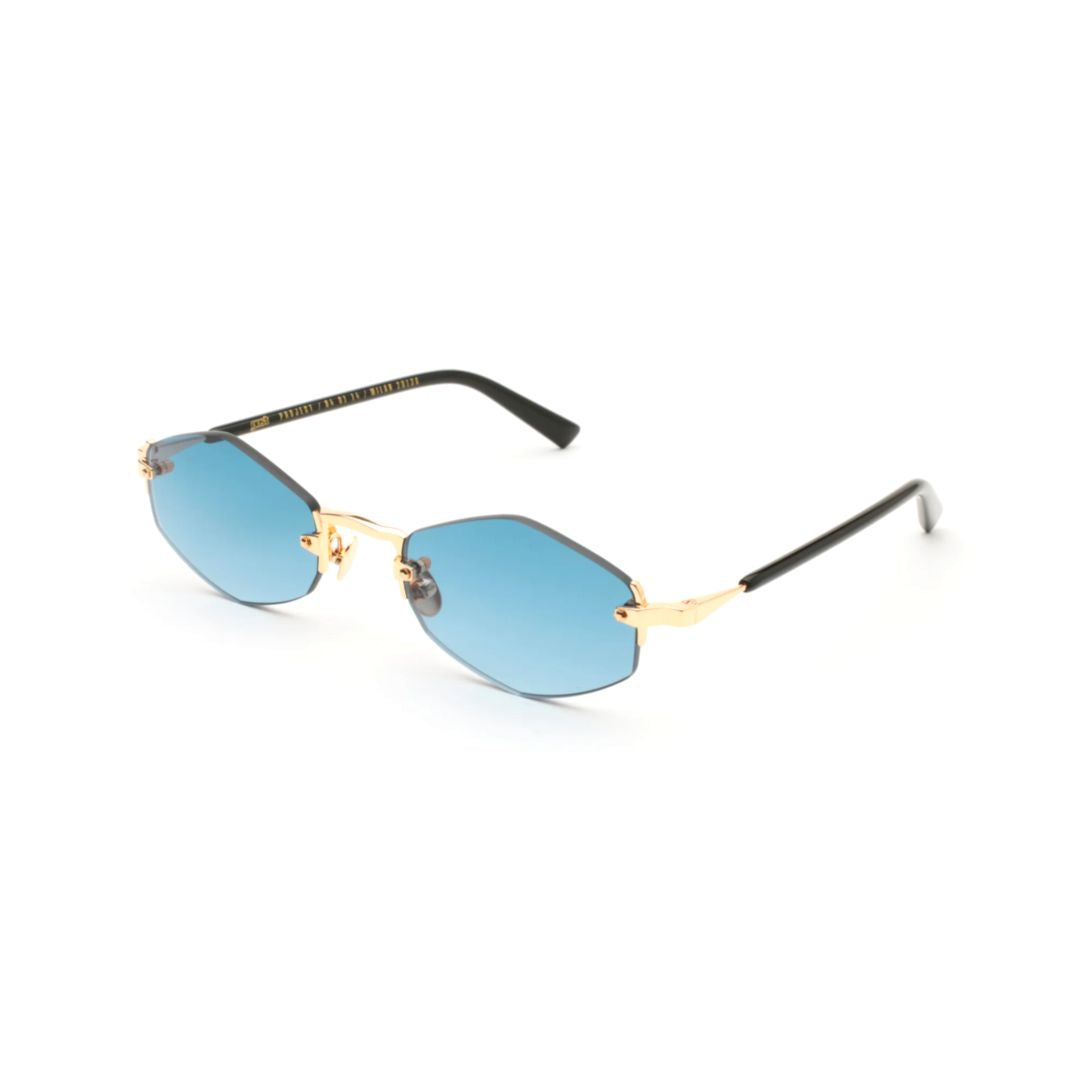 Lunar Sunglasses with Uniquely Shaped Blue Lenses