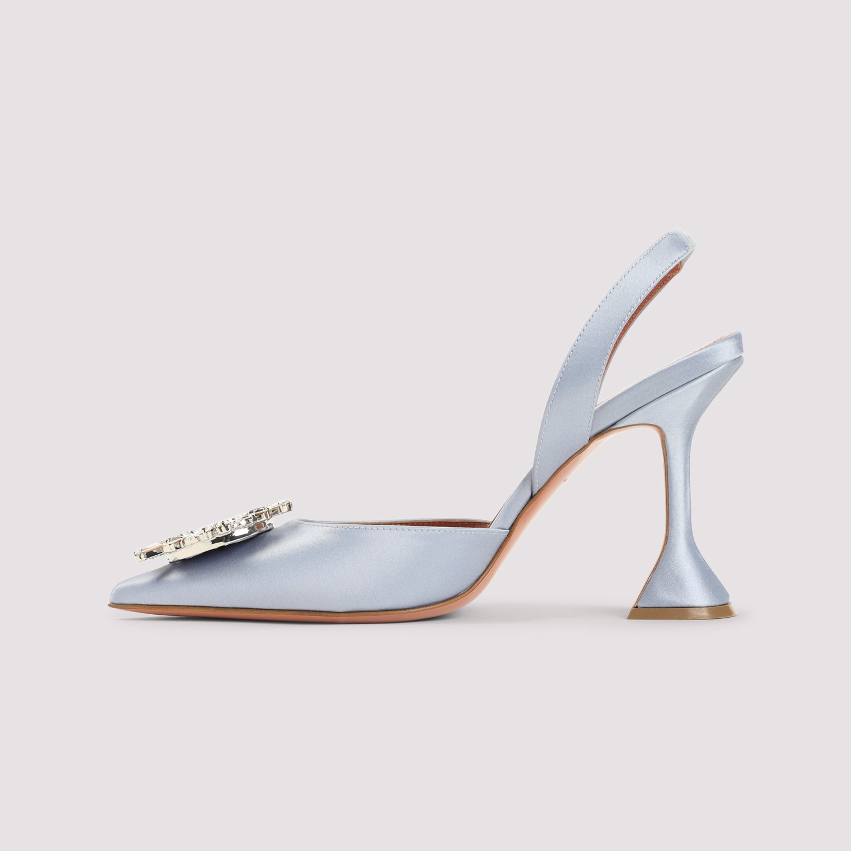 9.5cm Heel Satin and Leather Slippers