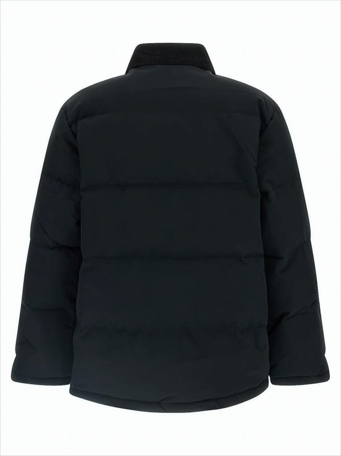 Boxy Padded Jacket with Corduroy Collar