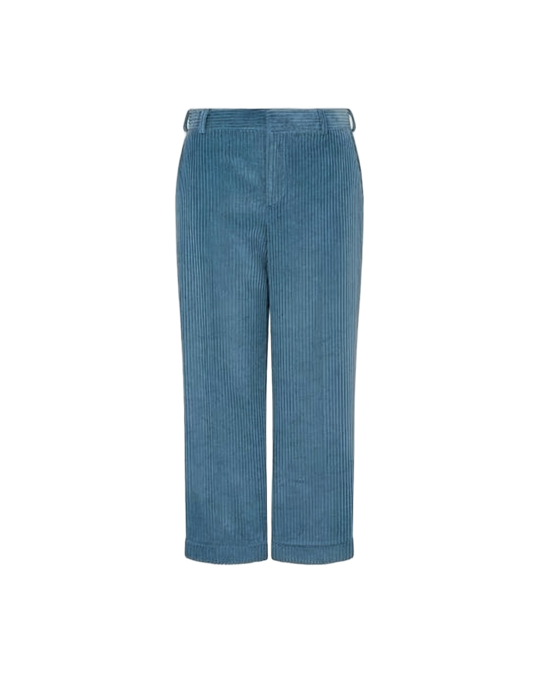 Cropped Wide-Leg Pants with Textured Corduroy Finish
