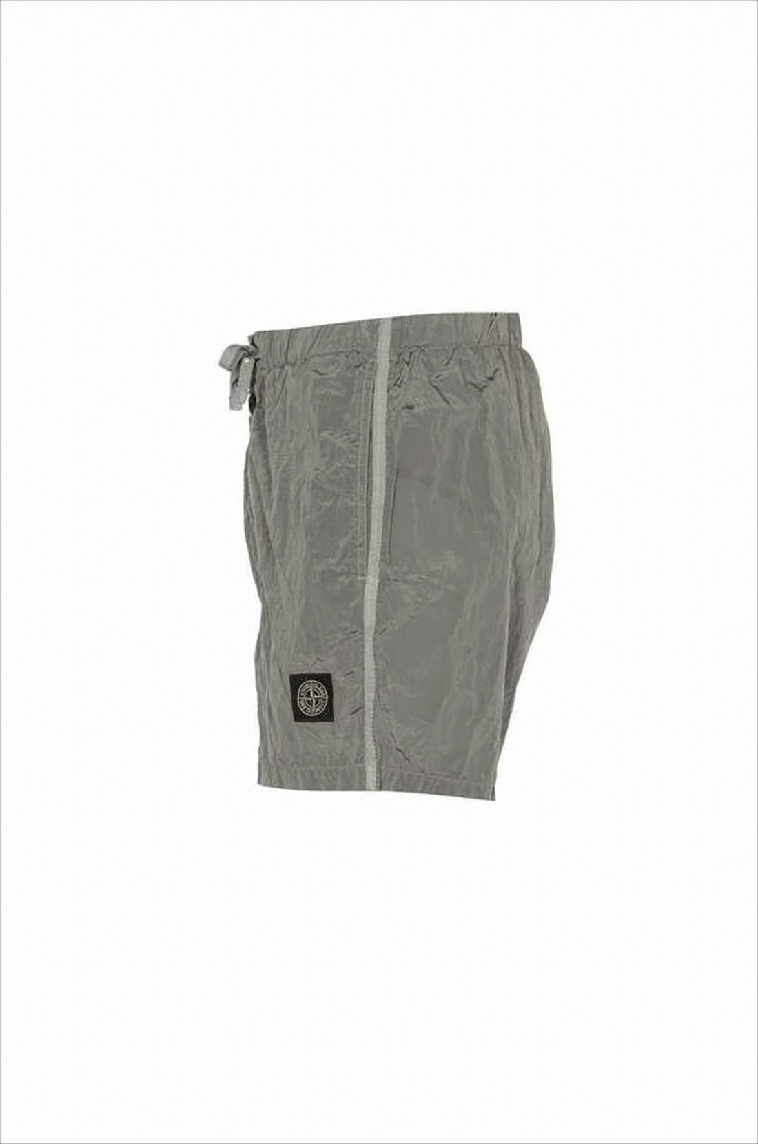 Crinkled Texture Grey Swim Shorts