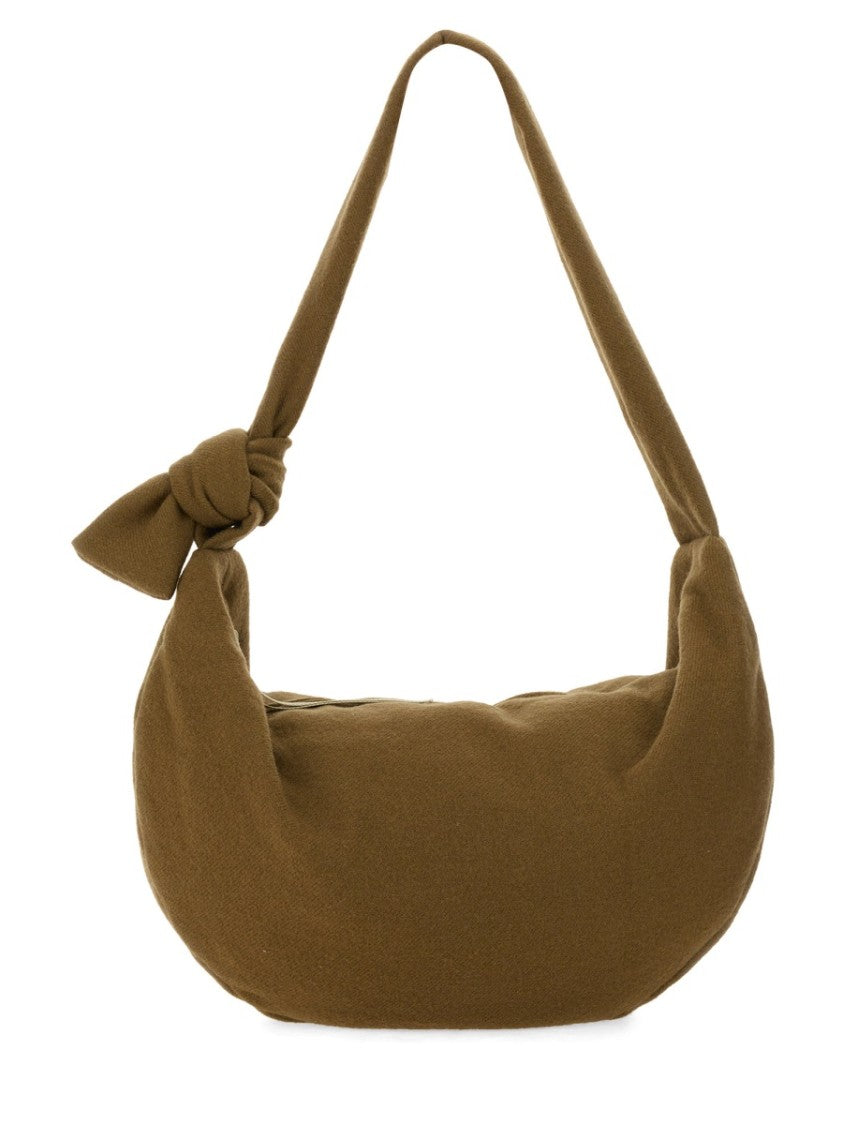 Brown Wool Bag With Unique Knot Detail