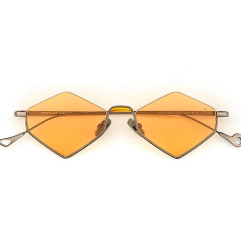 Asakusa C.3-67 Geometric Amber-Toned Sunglasses with Minimalist Design