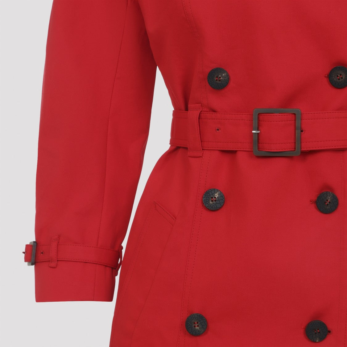 Belted Trench Coat With Structured Collar