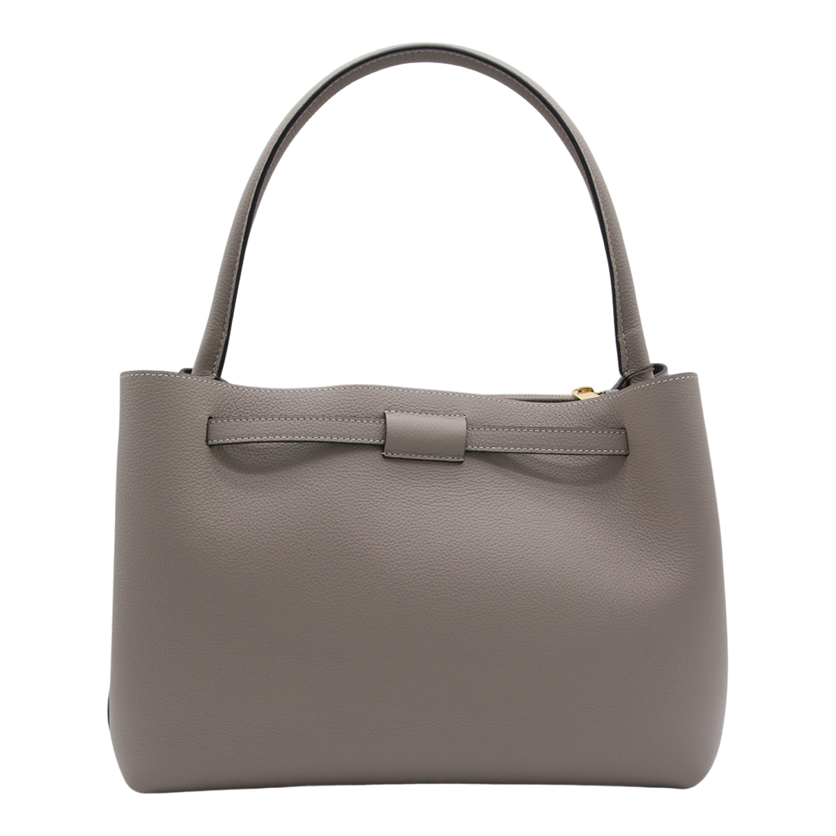 Structured Handbag with Gold-tone Buckle