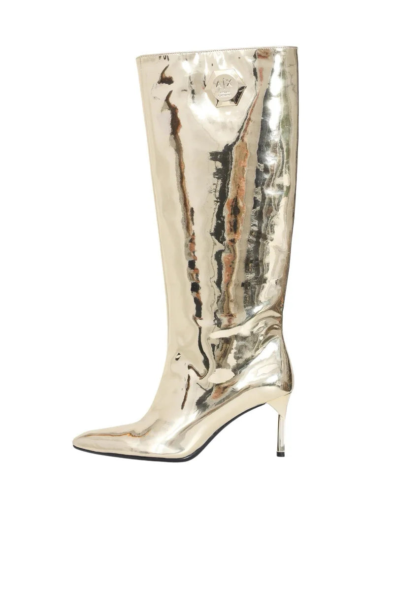Gold Rubber Women's Patent Boot