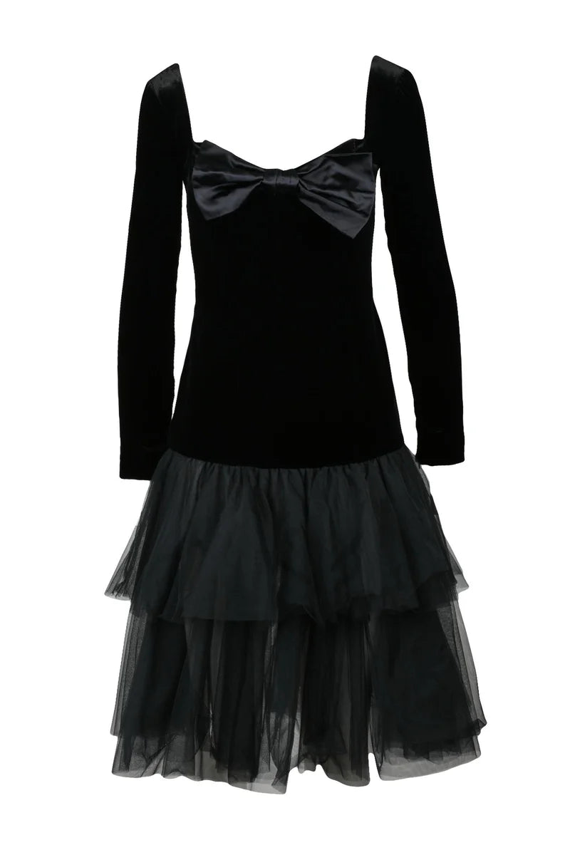 Velvet and Tulle Dress - Black