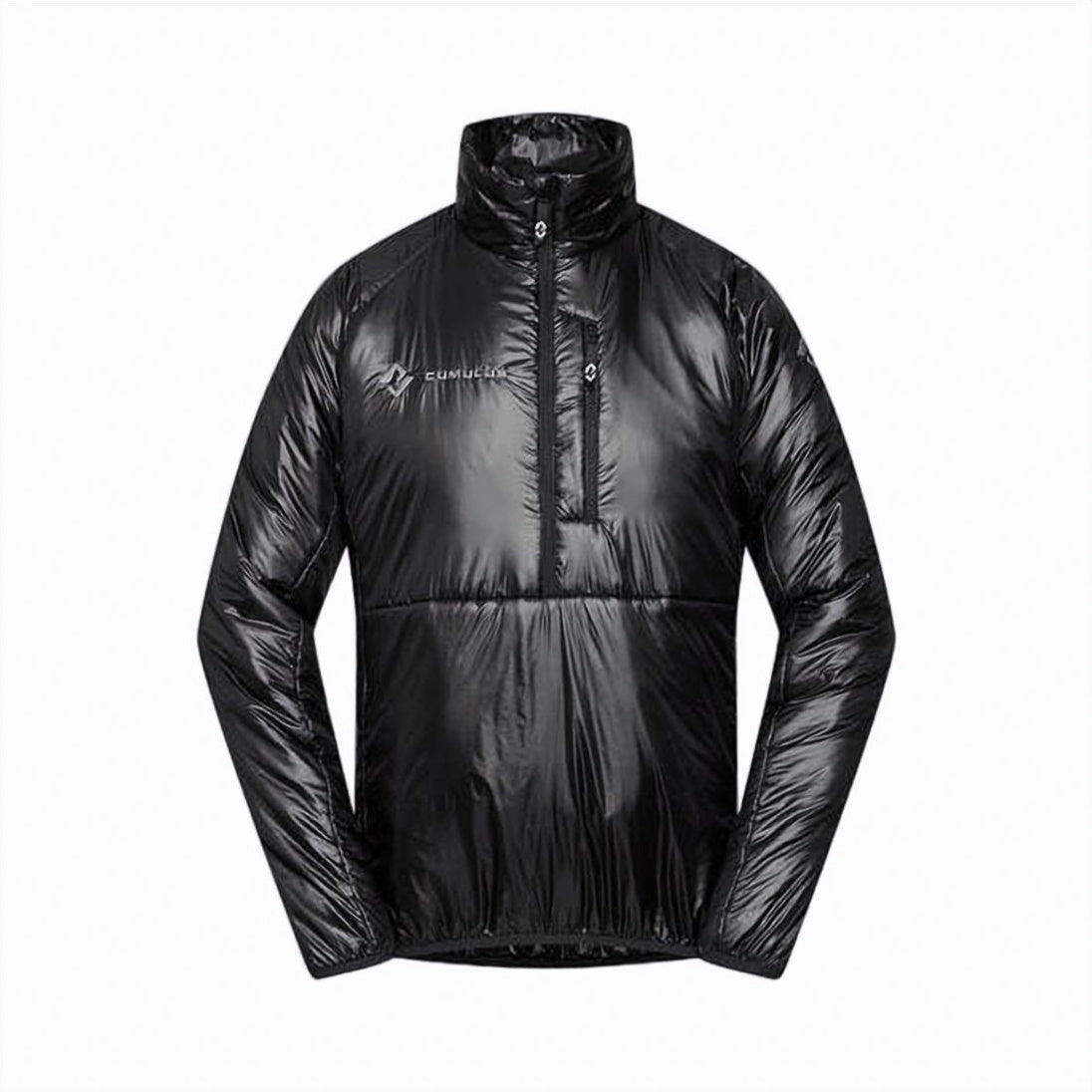 High Collar Padded Jacket with Vertical Zipper Pocket