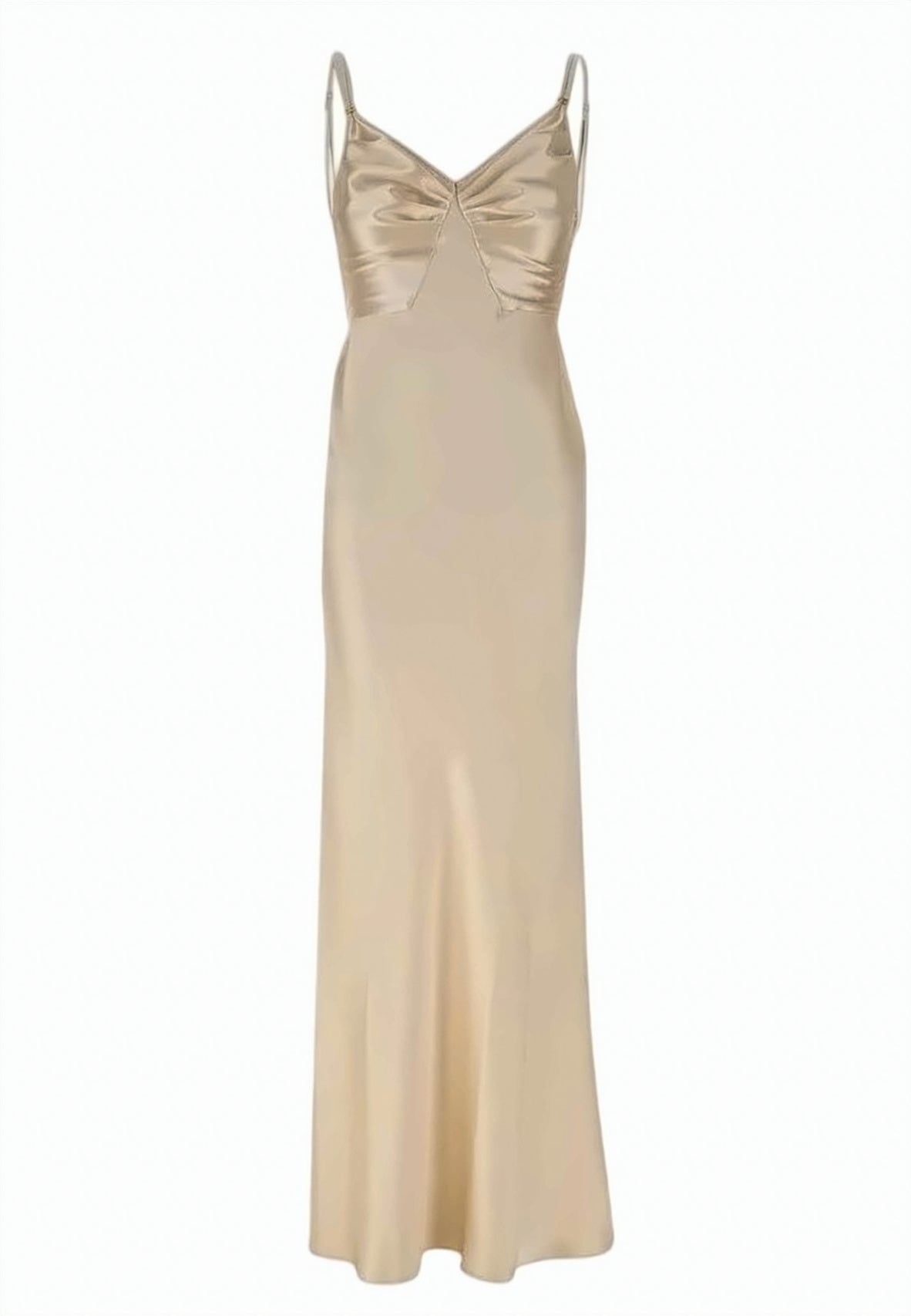 Red Carpet Satin Double Straps Dress