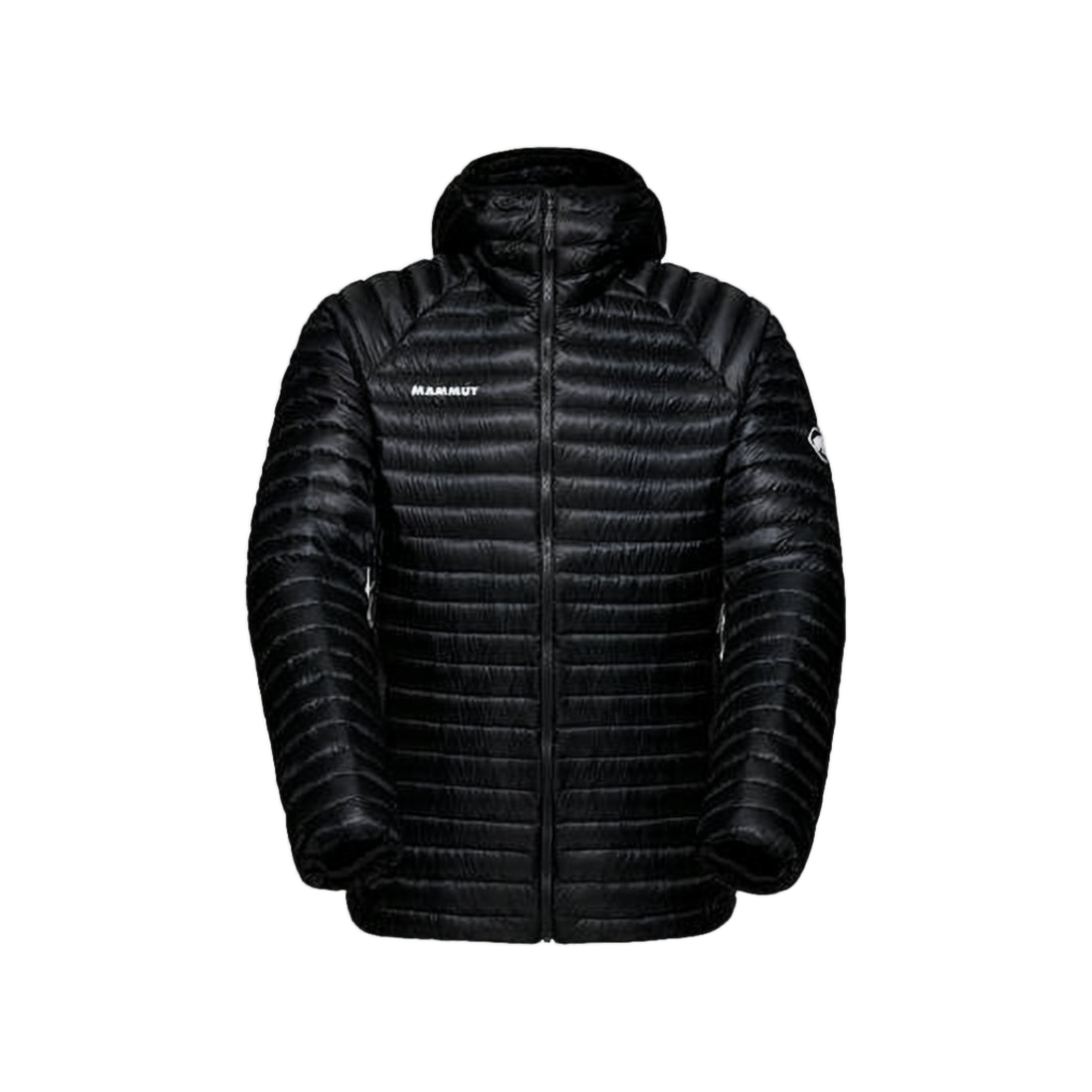 Quilted Black Down Jacket with High Collar