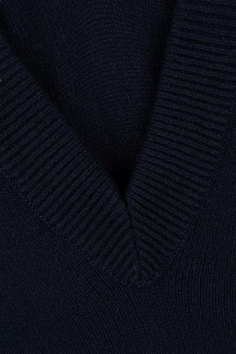 Deep V-Neck Wool Hoodie