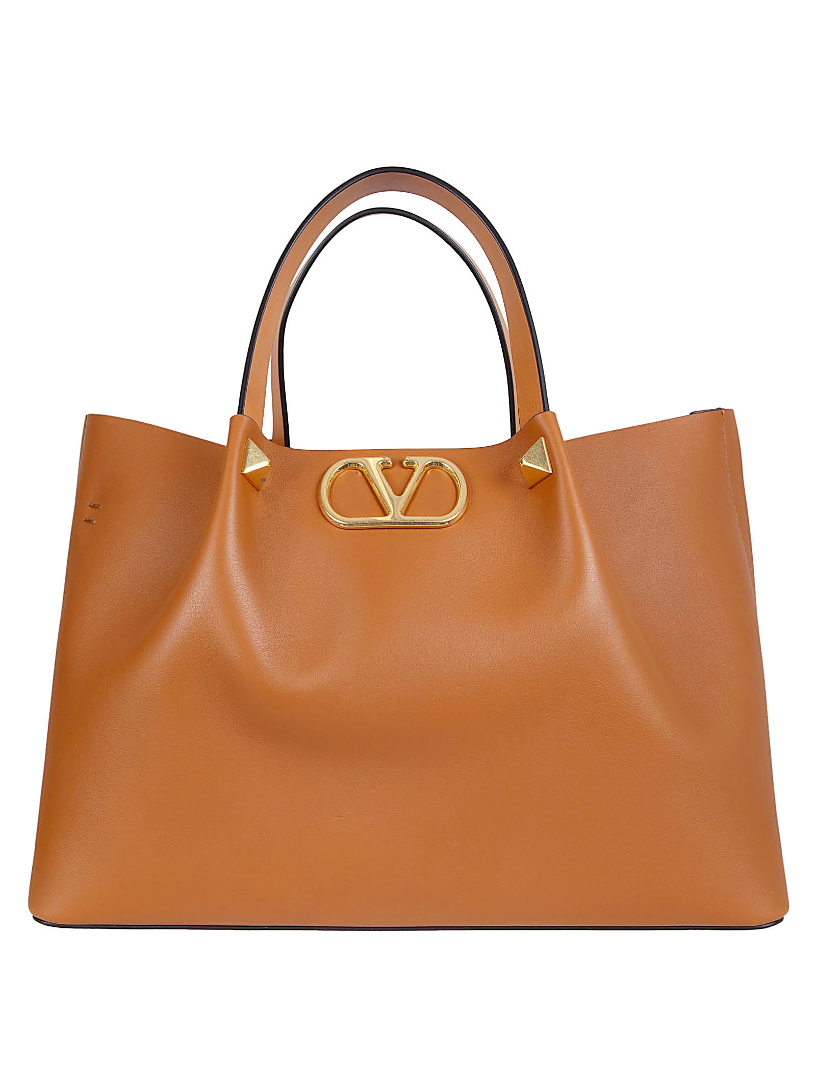 Structured Shopping Bag with VLogo Signature Detail