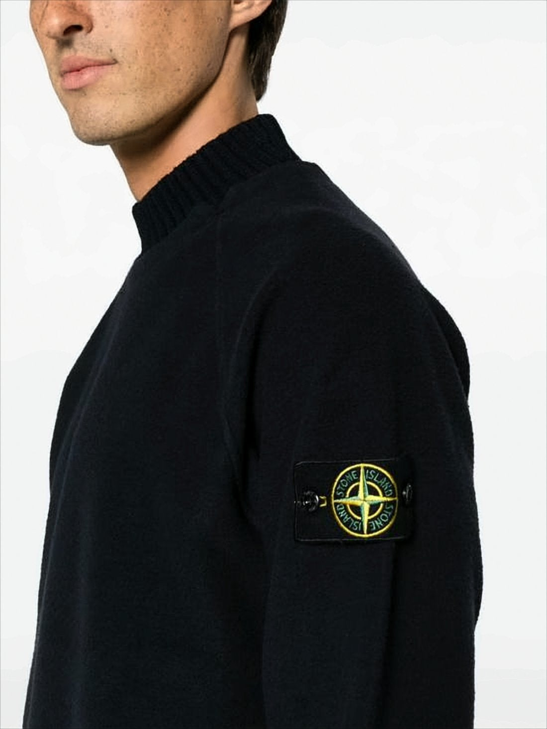 Long-Sleeve Turtleneck Sweater with Ribbed Collar