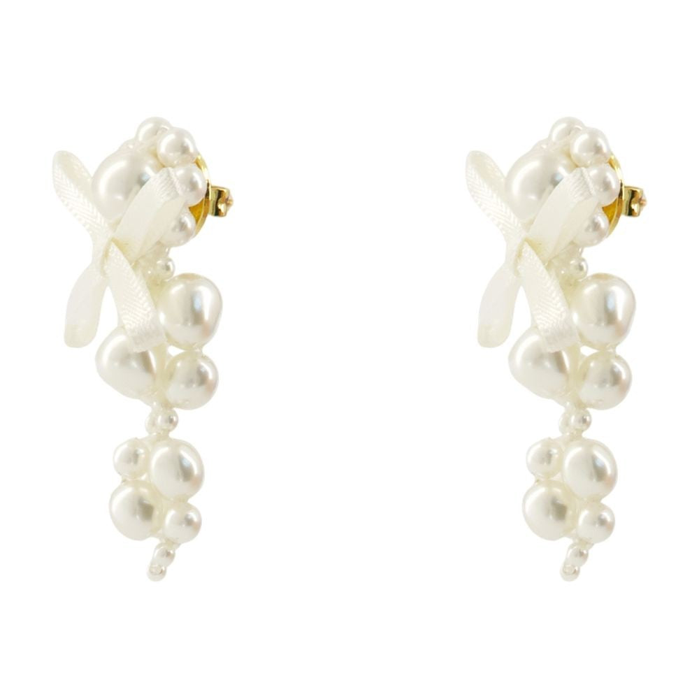 Petite Bow Earrings - Synthetic - White