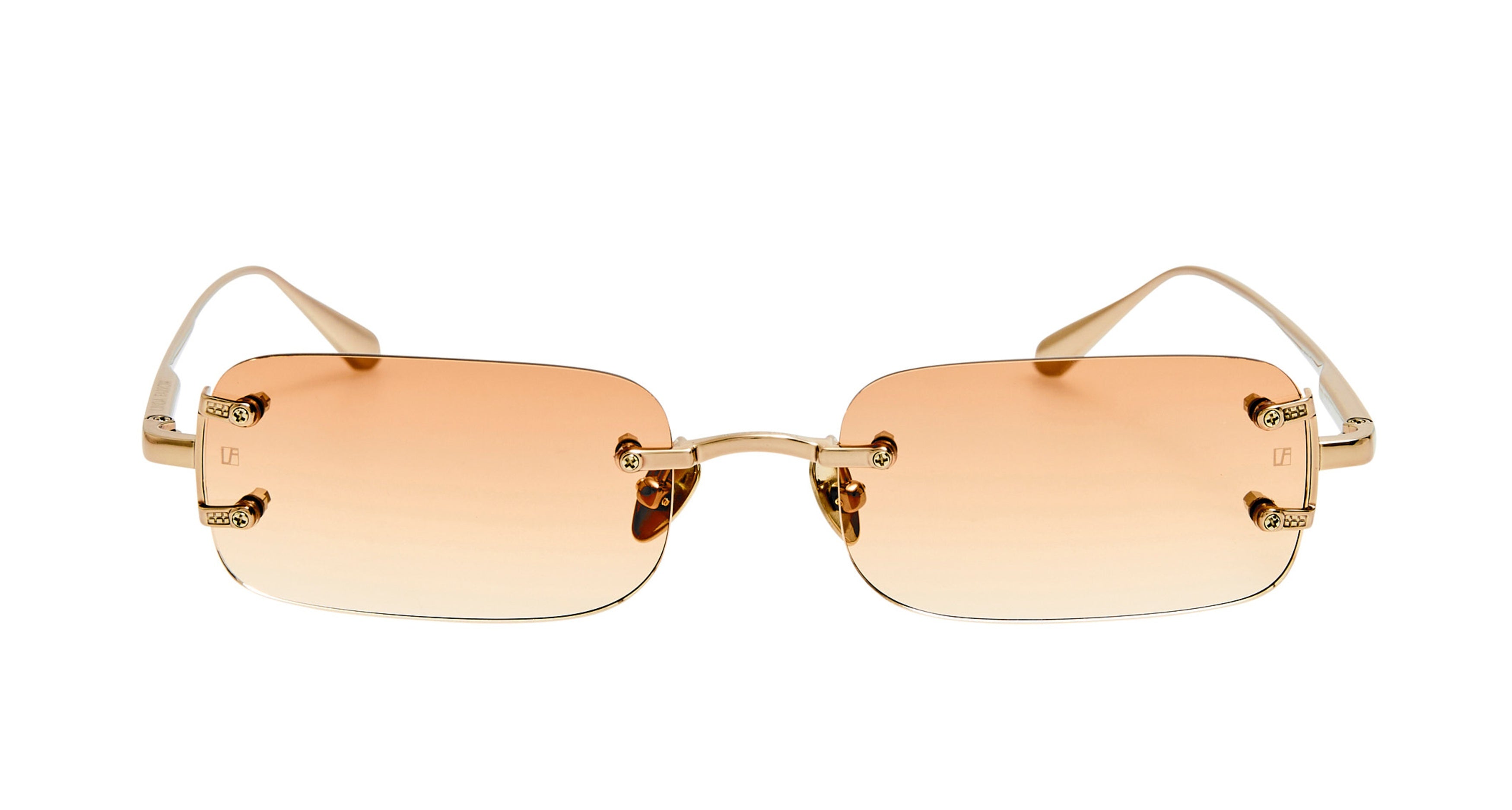 Lfl Rimless Square Sunglasses with Gradient Amber Tint