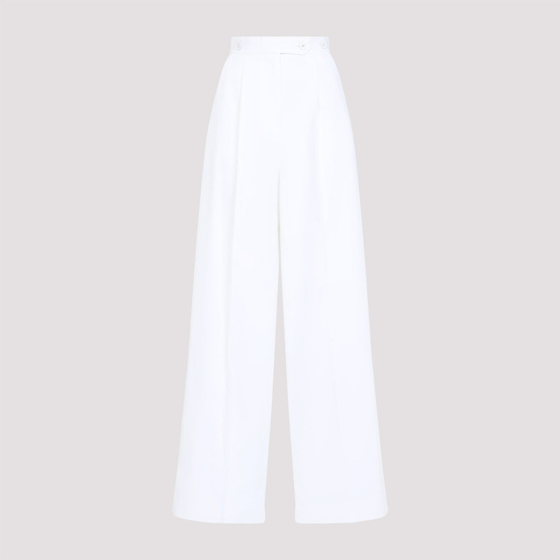 Tailored White Wide-Leg Trousers