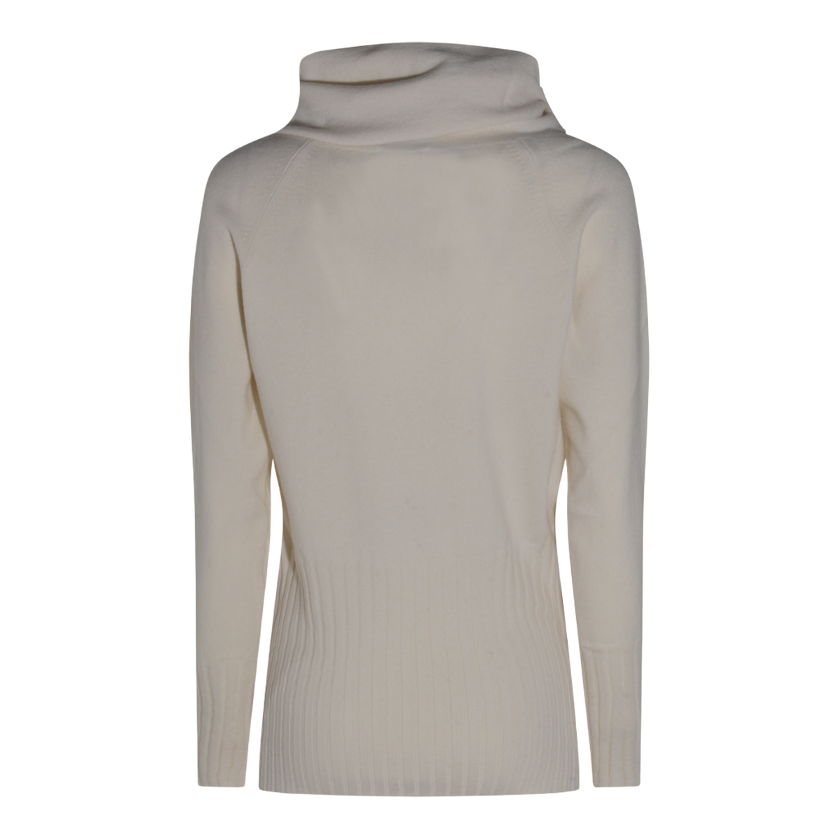 Creamy Relaxed-Fit Turtleneck Sweater with Ribbed Details