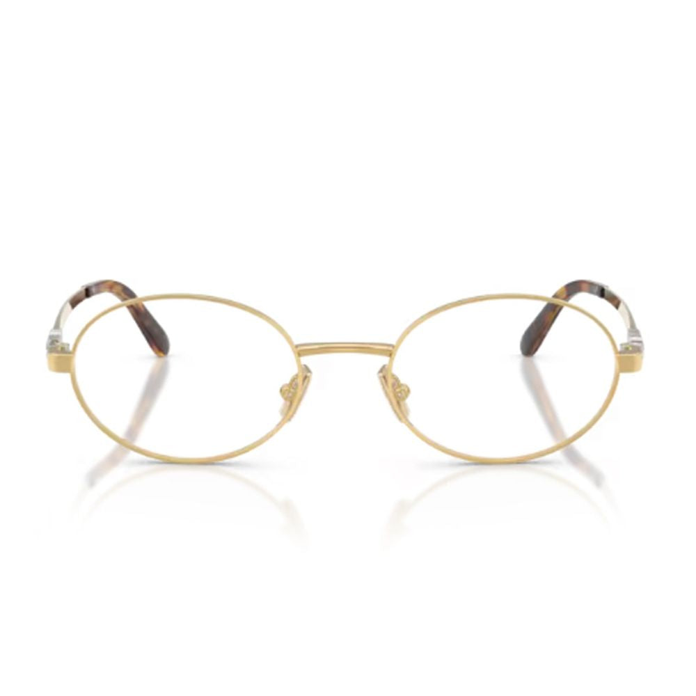 Ovale Gold-Toned Metal Sunglasses with Tortoiseshell Temple Tips