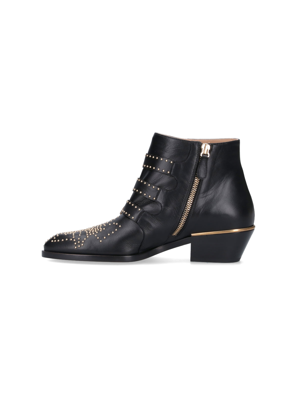Black Nappa Leather Ankle Boots