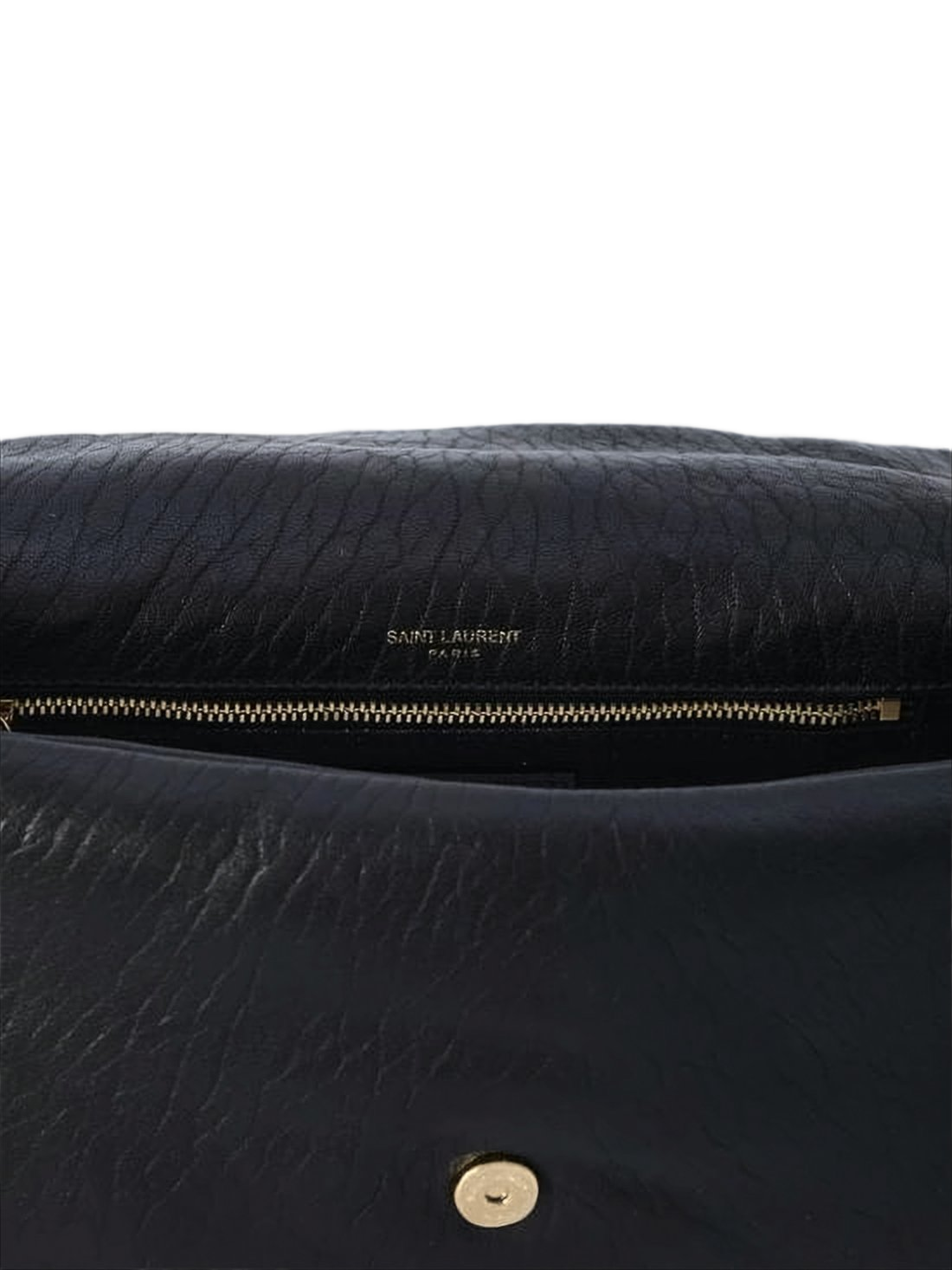 Textured Lambskin Shoulder Bag with Flap Closure