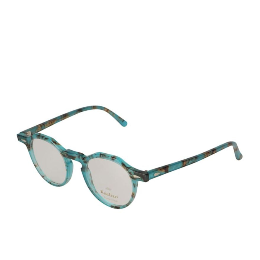 Justin Round Turquoise and Brown Tortoiseshell Eyeglasses