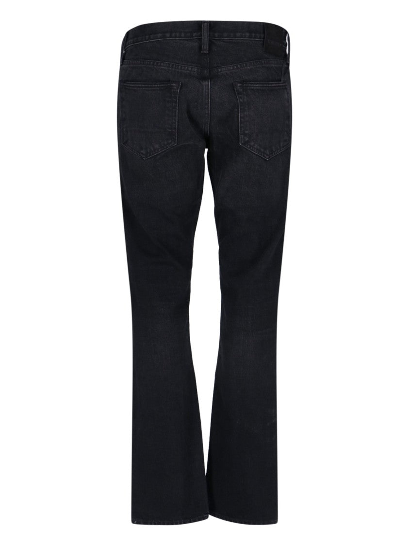 Jeansy Straight z Logo – Czarne