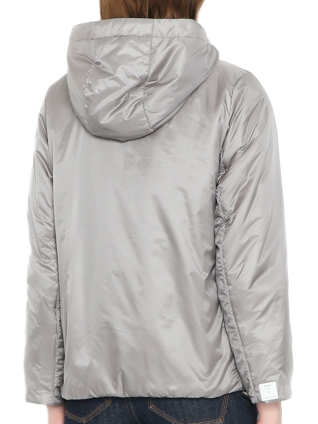 Short Hooded Jacket with Metallic Drawstring Detail