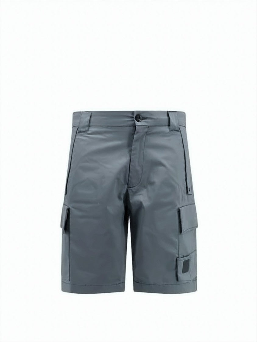 Structured Grey Shorts With Multiple Pockets And Logo Detail