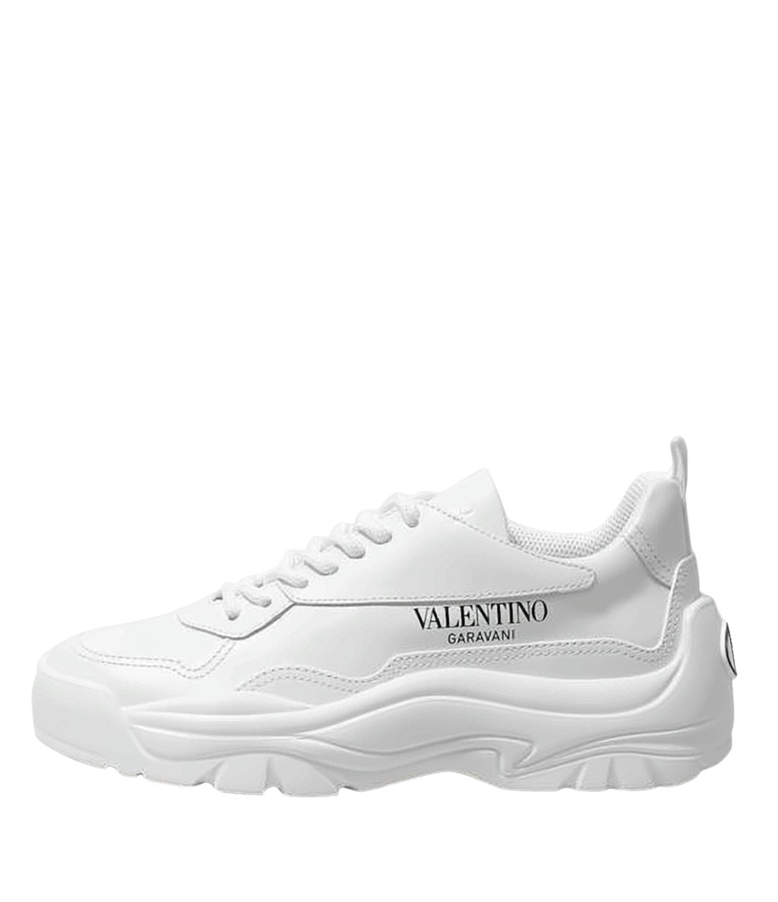 Chunky White Sneakers with Smooth Cowhide Leather