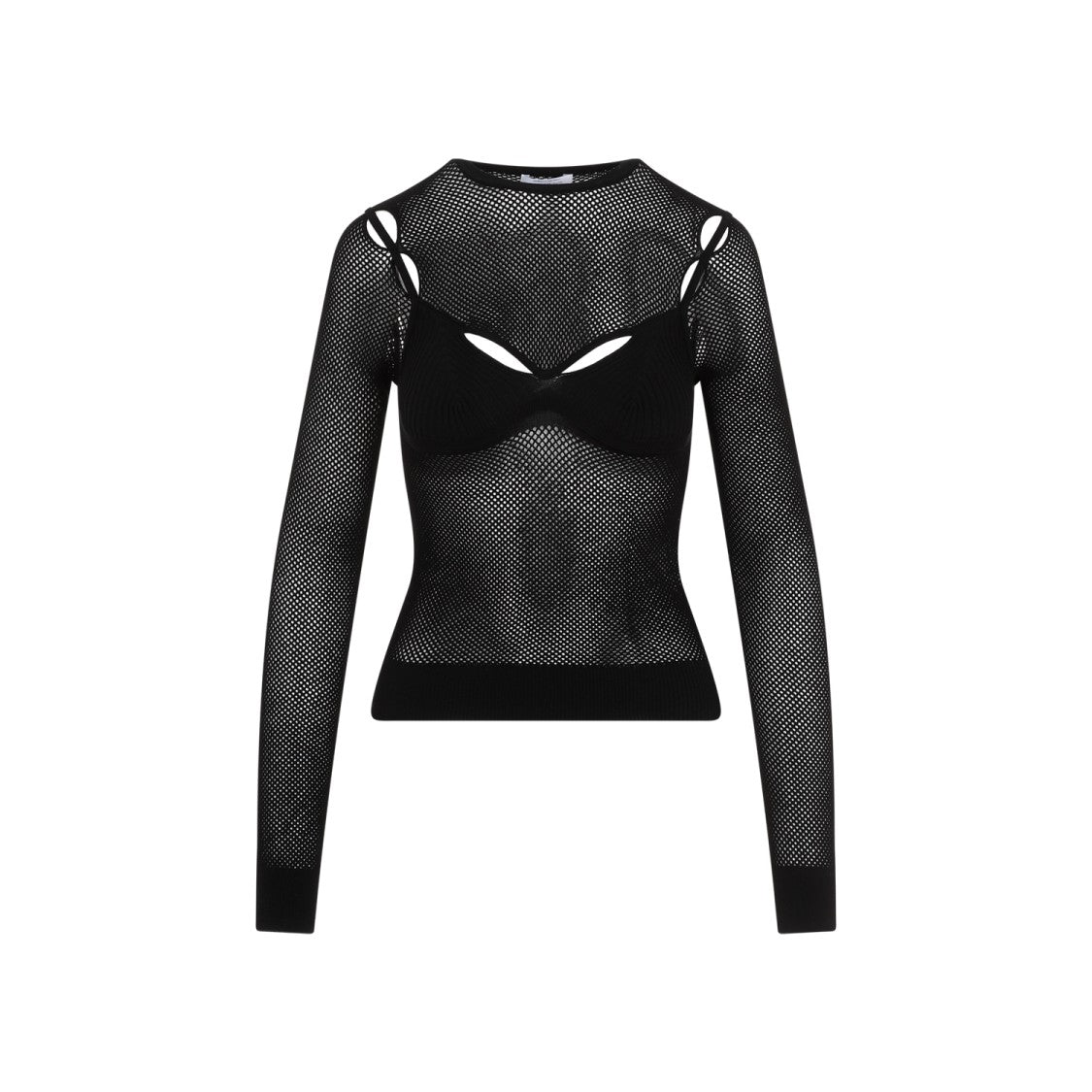 Net Arrow Bralette Black Viscose Top