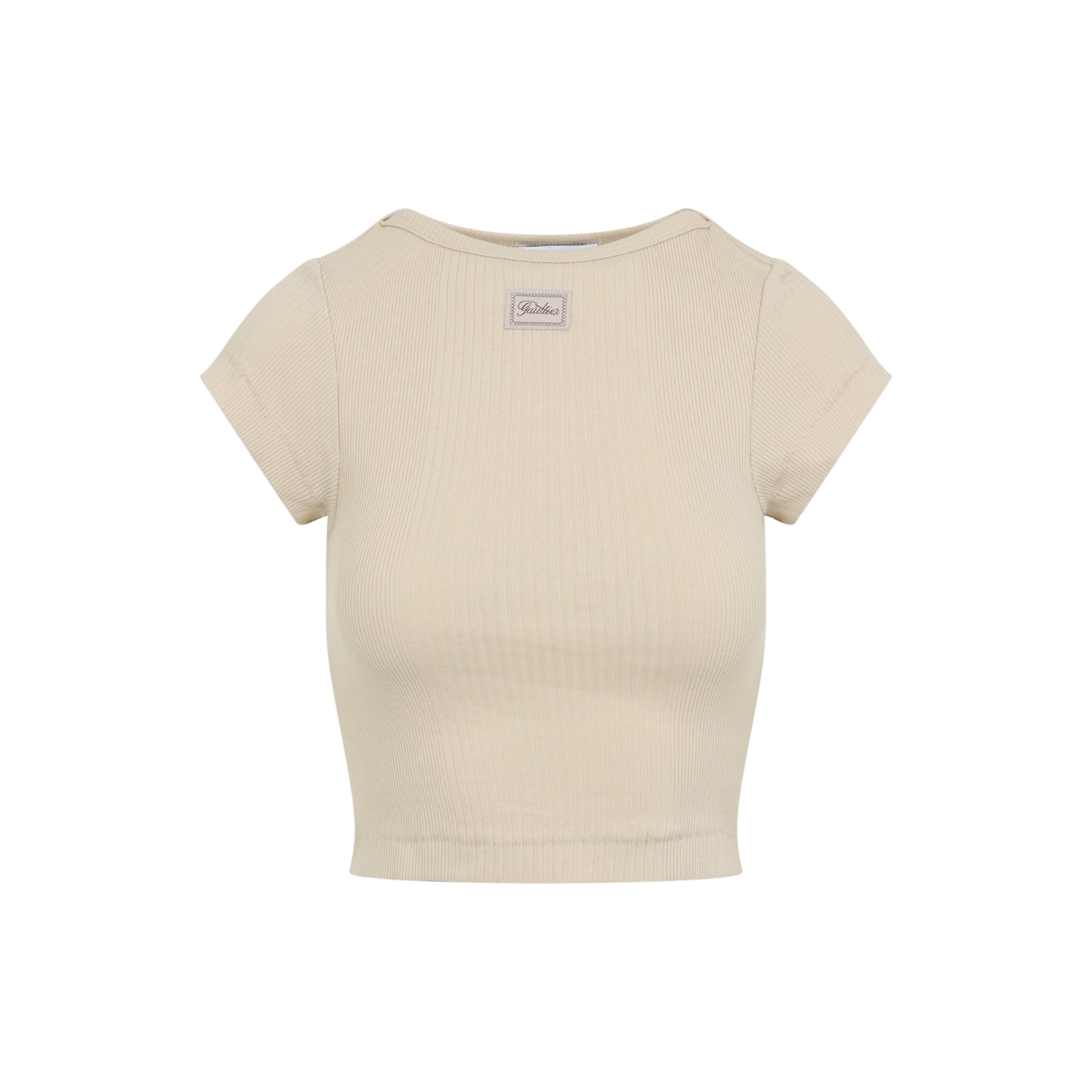 Ribbed Short-Sleeved Crop Top