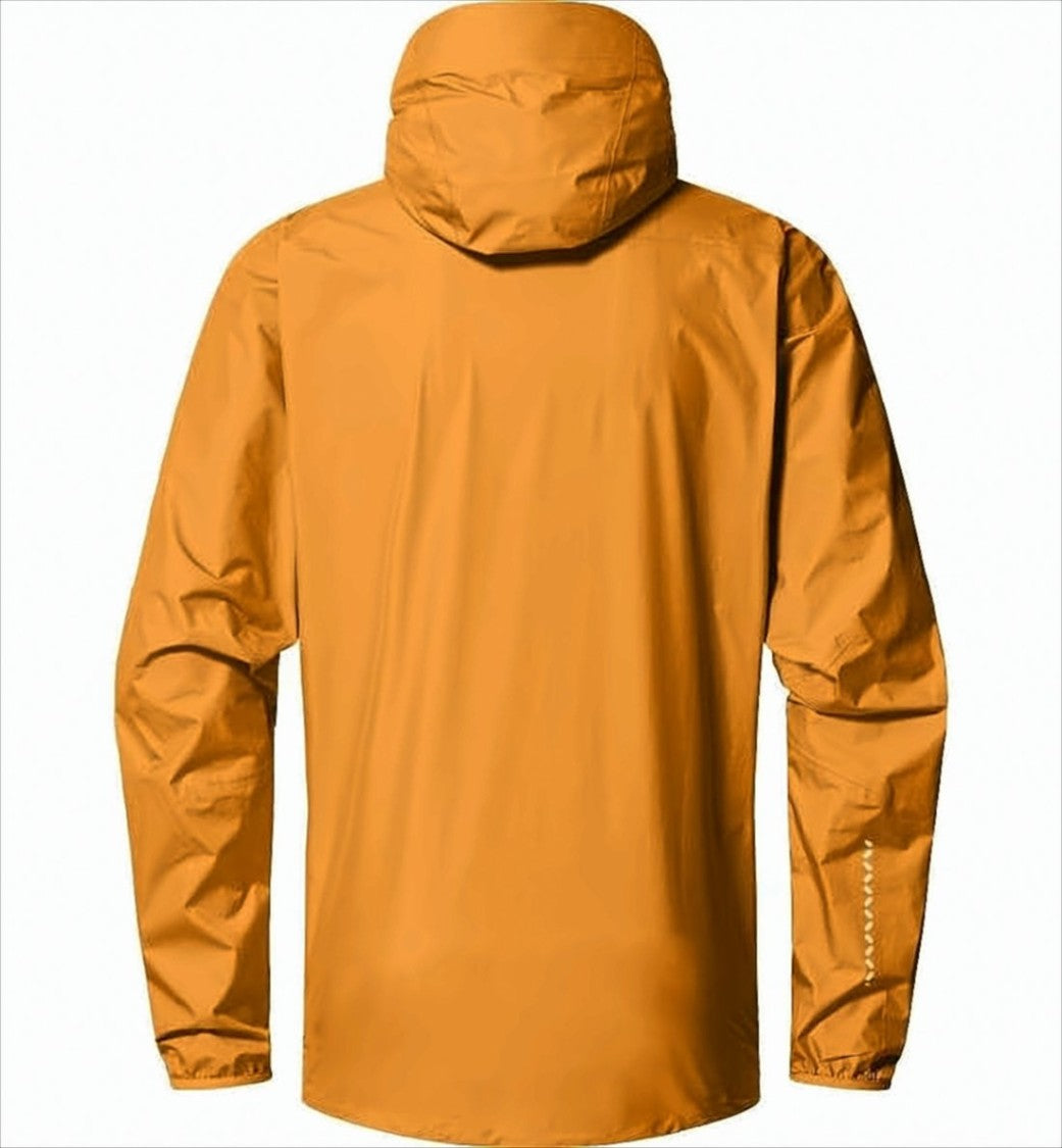 Orange Polyamide Casual Jacket with Hood