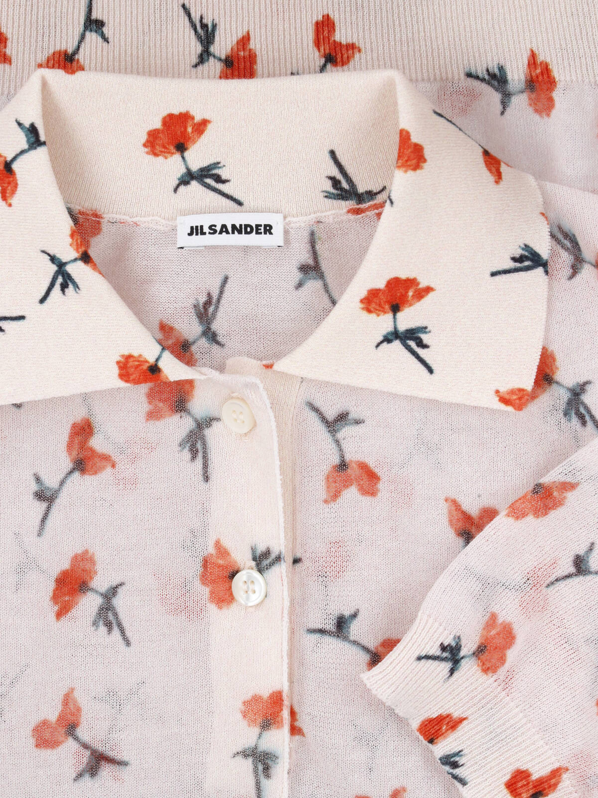 Light Pink Floral Print Short-Sleeve Top