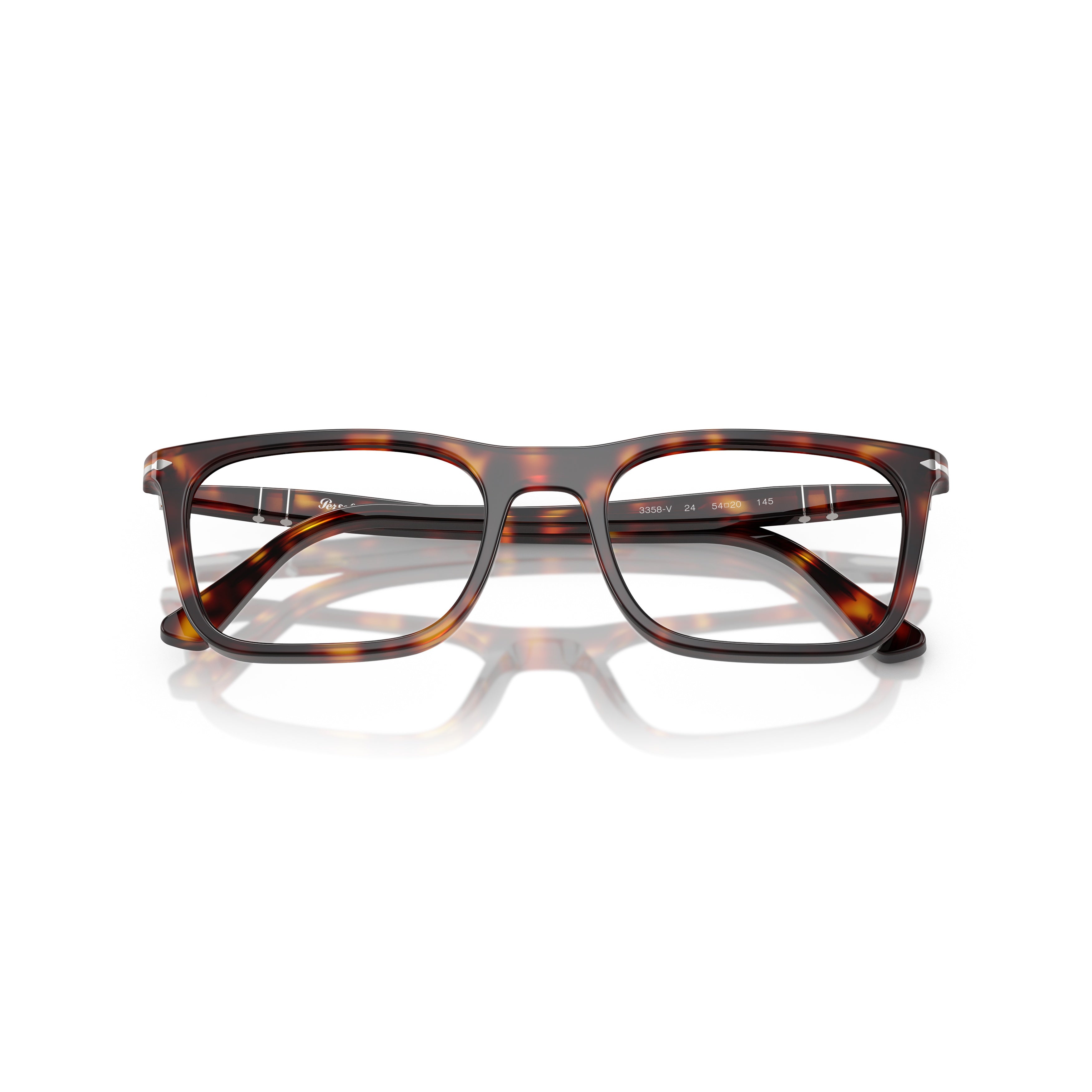 0po3358v Tortoiseshell-Patterned Acetate Eyeglasses with Silver Accents