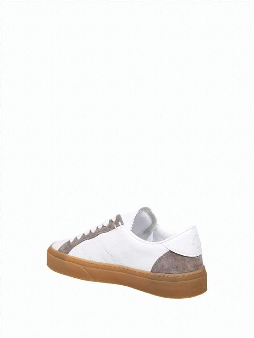 Low-Top Sneakers with Taupe Suede Overlays and Gum Rubber Sole