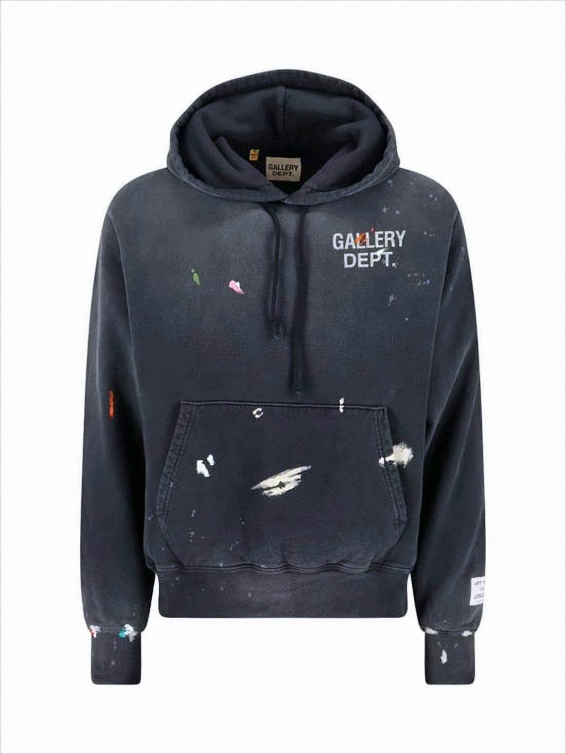 Painted Logo Pullover Hoodie with Distressed Finish
