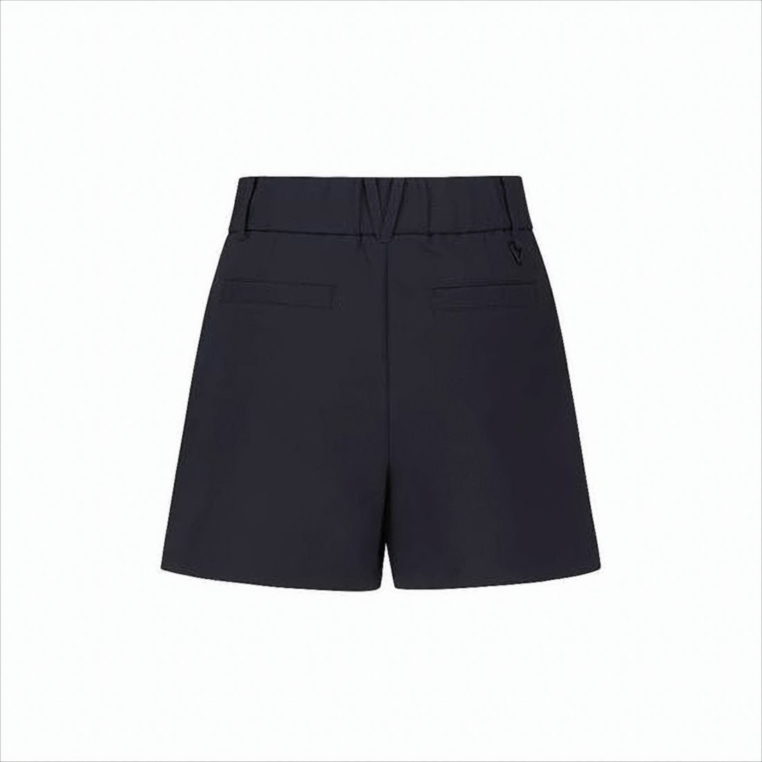 Tailored Blue Shorts with High Waistband and Pleated Detailing