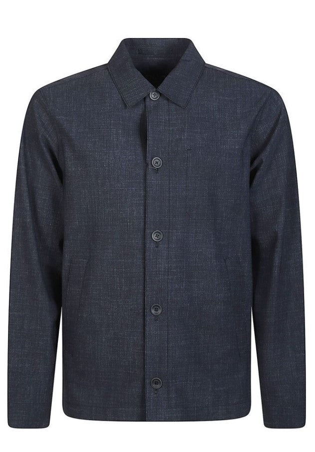 Blue Button Front Casual Jacket