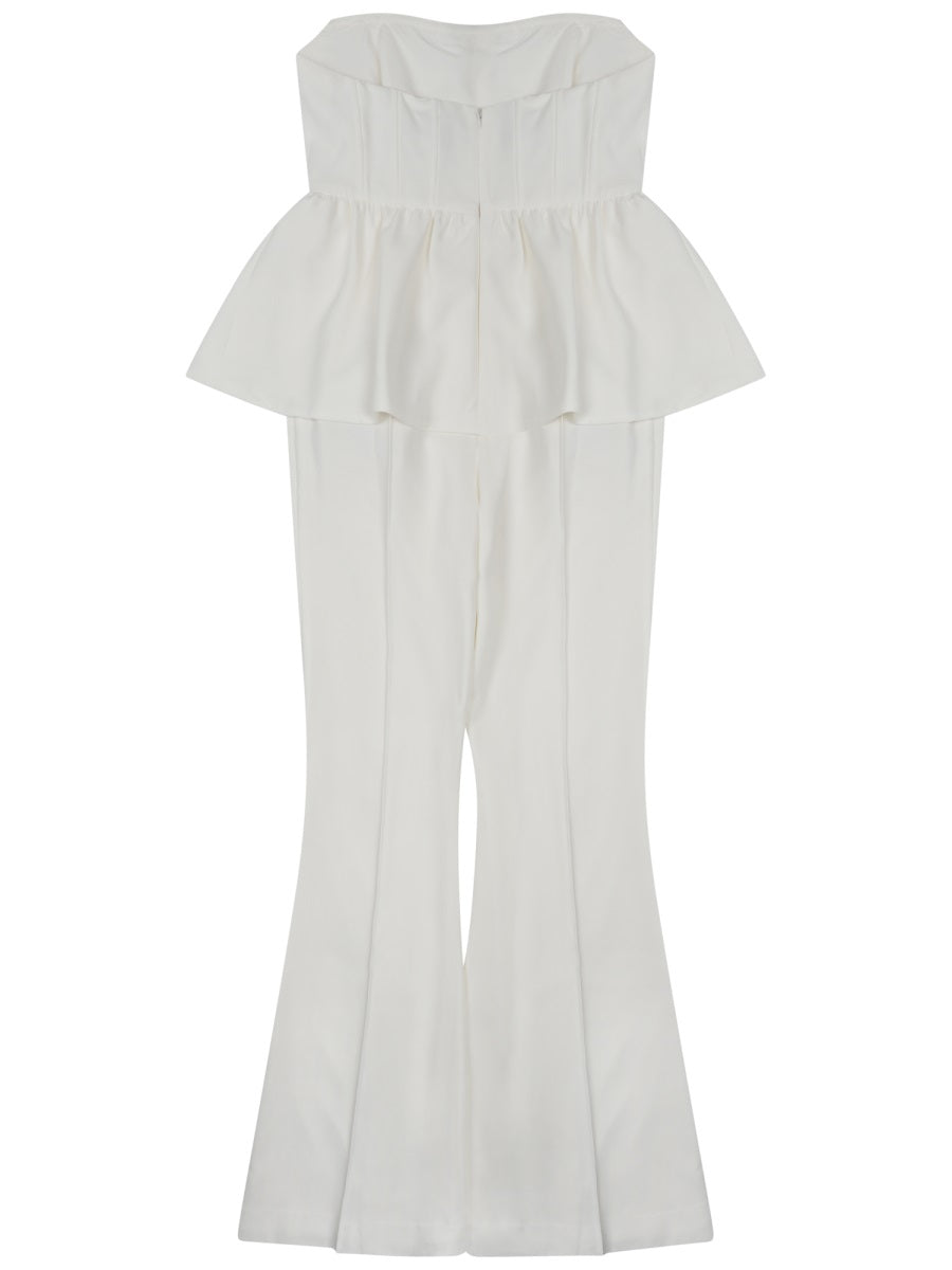 Structured Sleeveless Jumpsuit With Button Front
