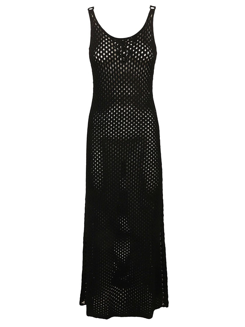 Maxi Dress With Open-Knit Design