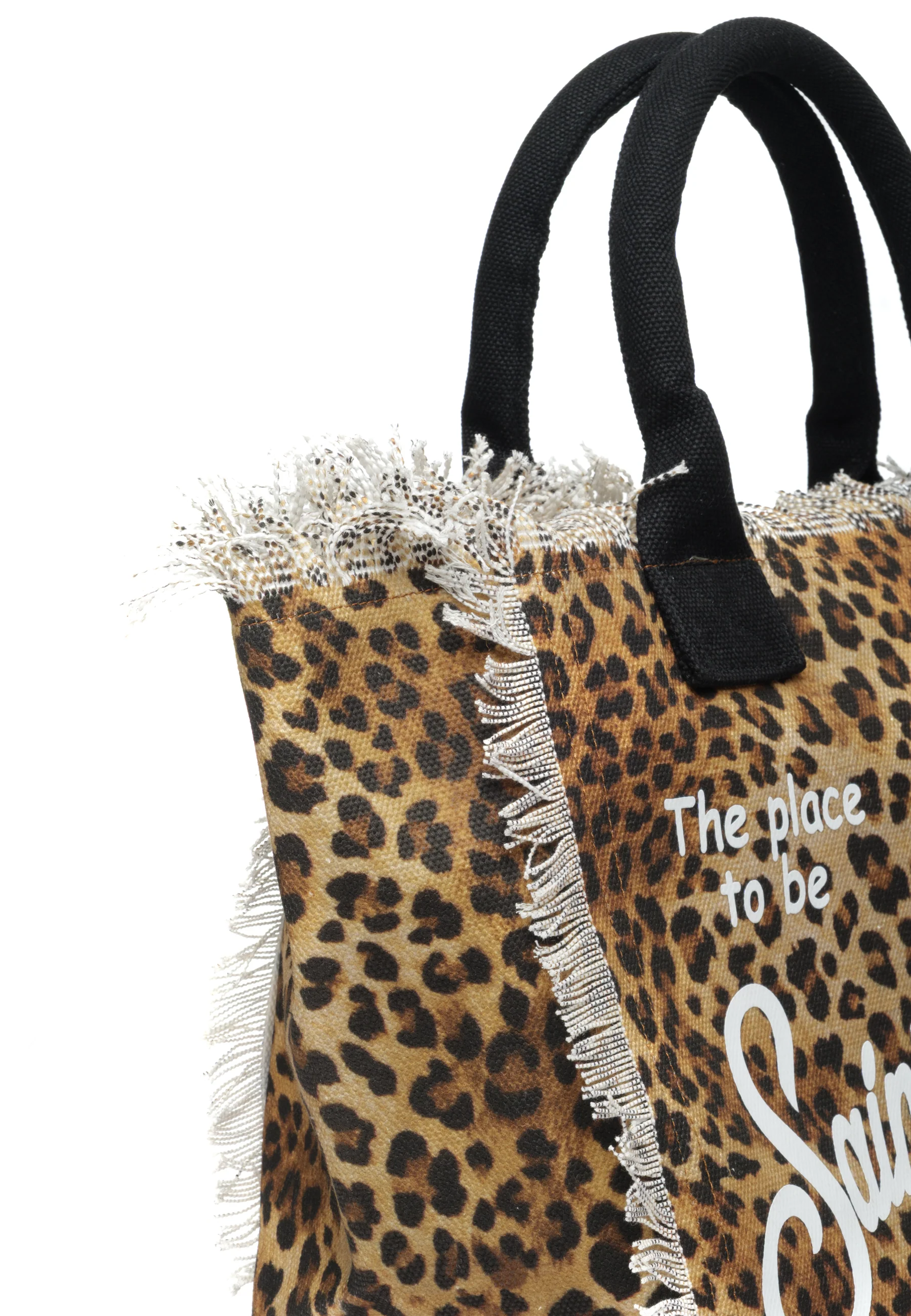 Rectangular Tote Bag with Leopard Print