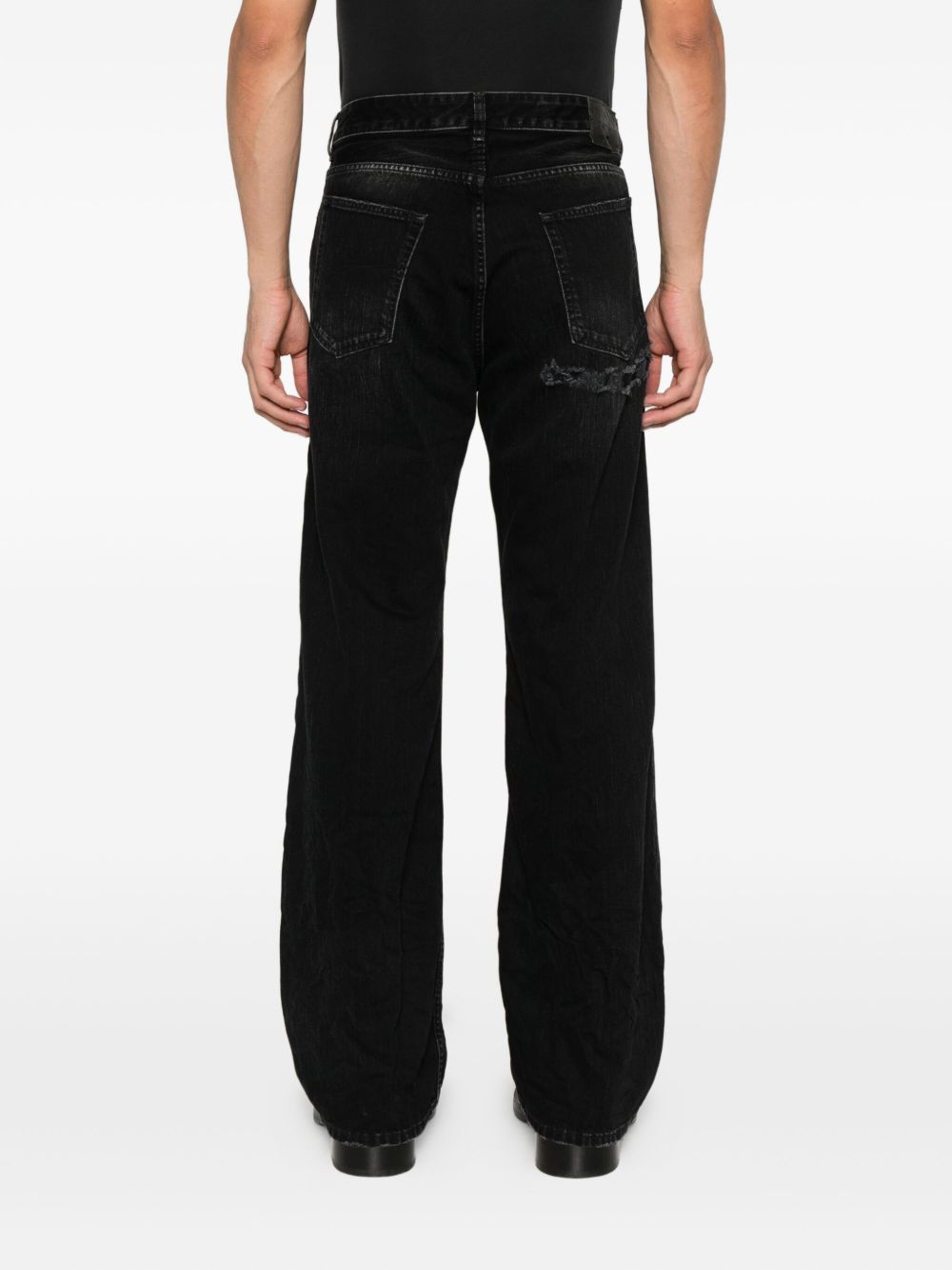 Distressed Jeans In Cotton Denim