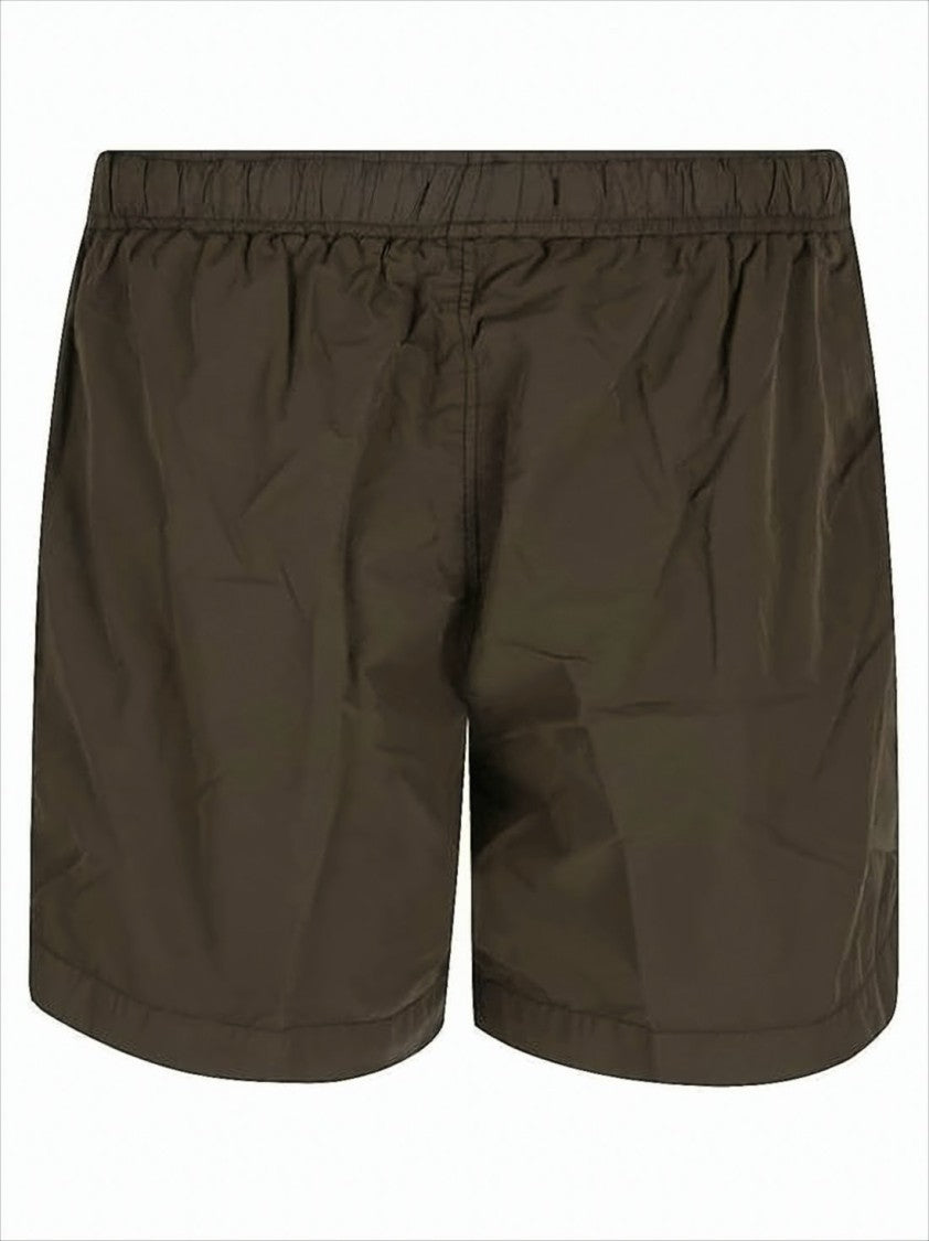 Relaxed Fit Brown Polyamide Shorts
