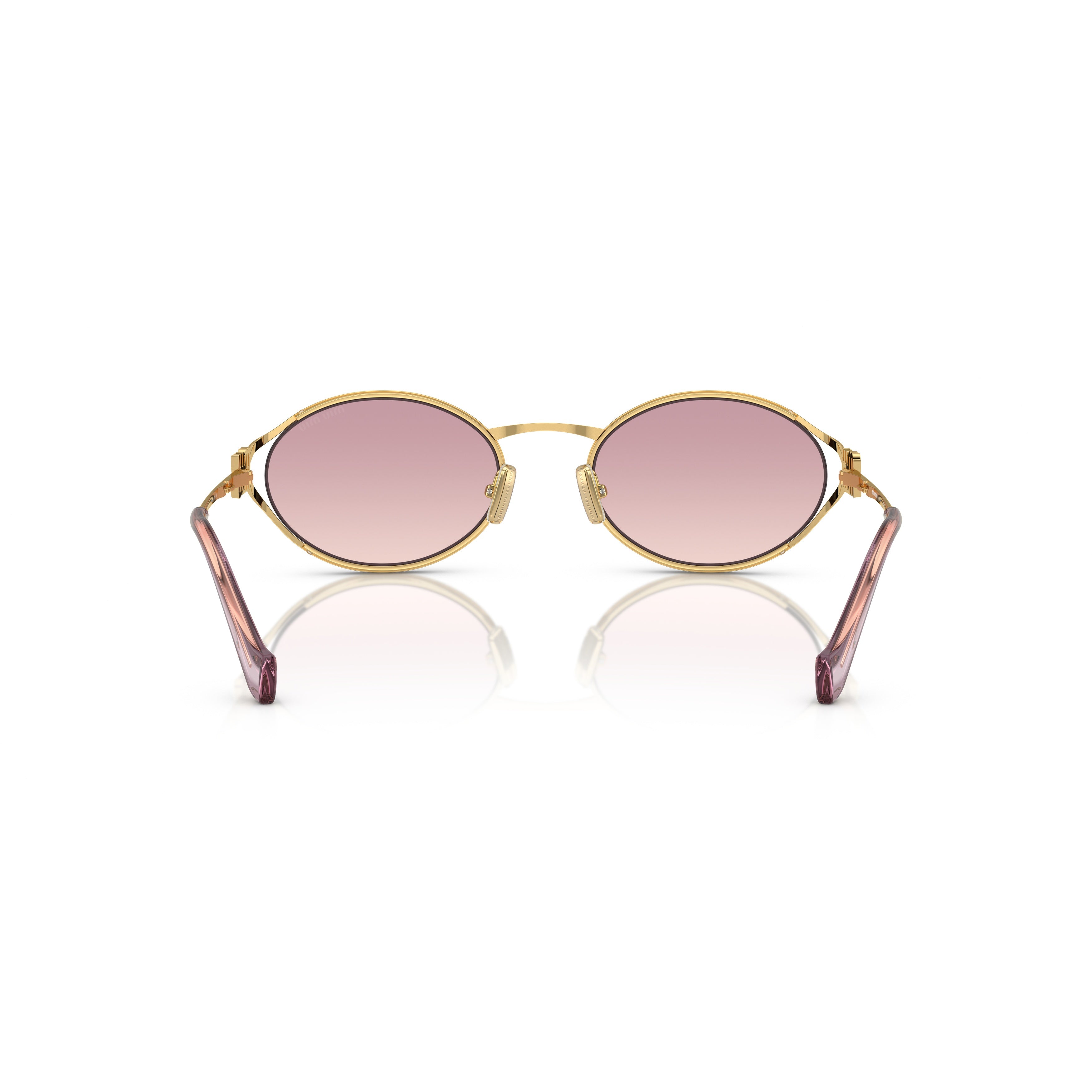 0mu 52ys Oval Gold Metal Frame Sunglasses