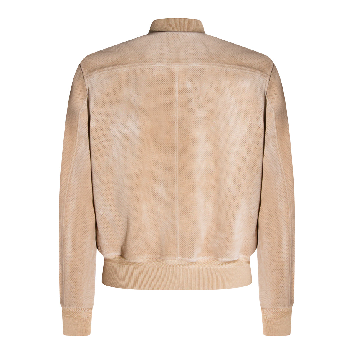 Perforated Suede Bomber Jacket