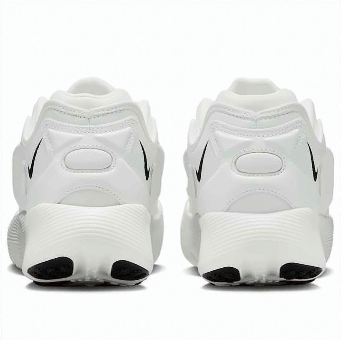 Futuristic White Sneakers with Textured Rubber Sole