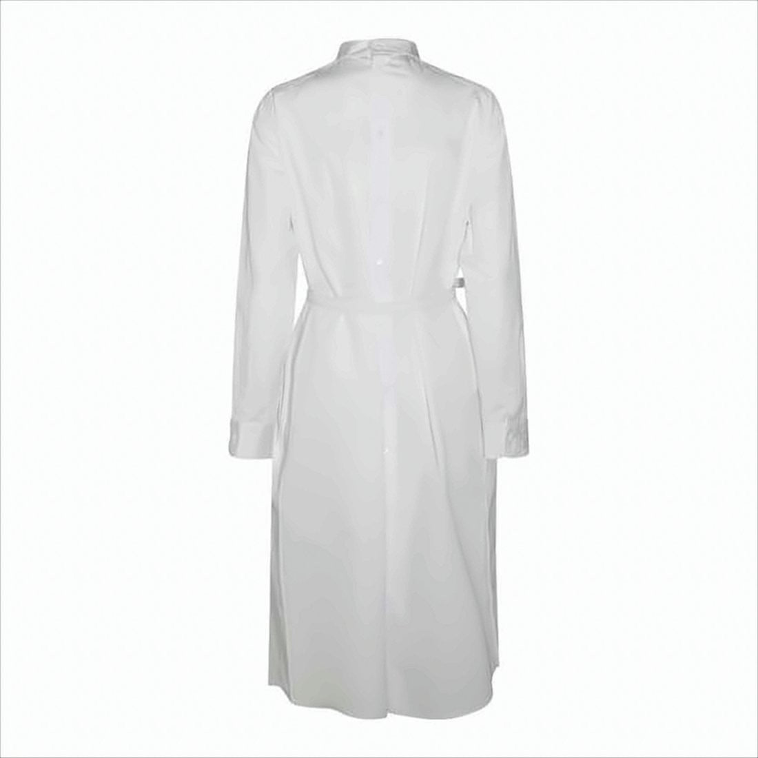 Midi-Length Cotton Shirt Dress with Tailored Silhouette